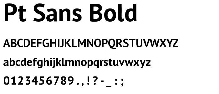 PT Sans Bold font